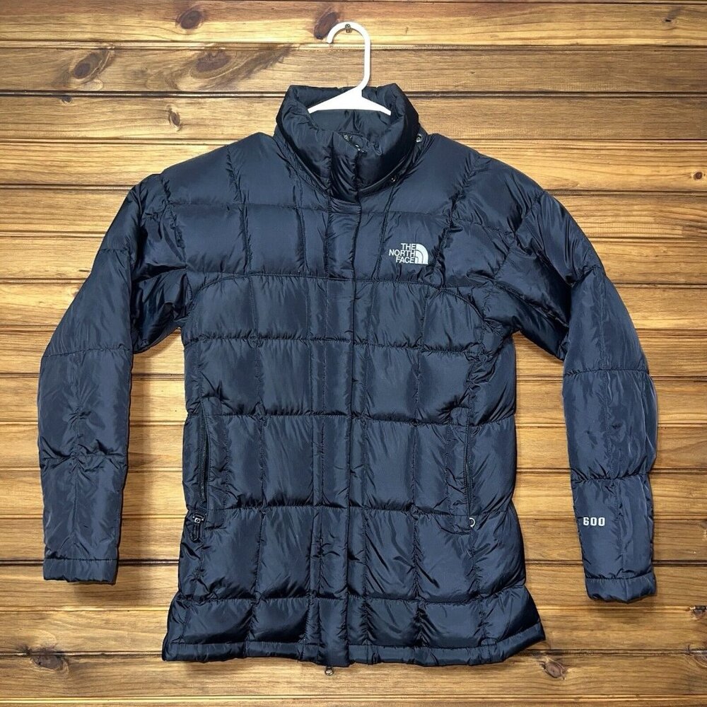 The North Face Womens 600 Down Fill Jacket XS Black Hooded Puffer Coat NO HOOD